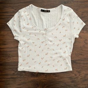 Light blue ditsy floral baby tee